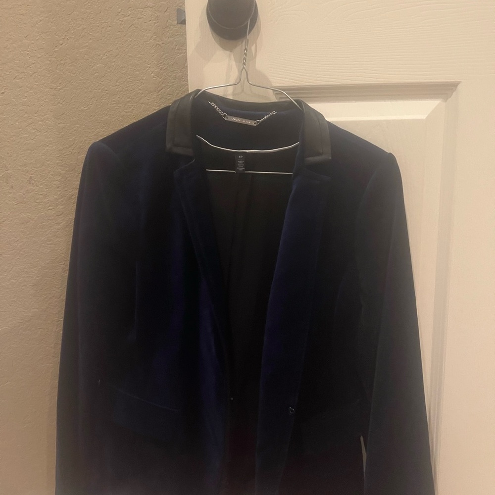 White House Black Market Velvet Jacket - Black and Blue